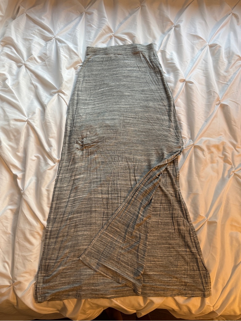 Garage Grey Maxi Skirt Marble Print with Side Slit
